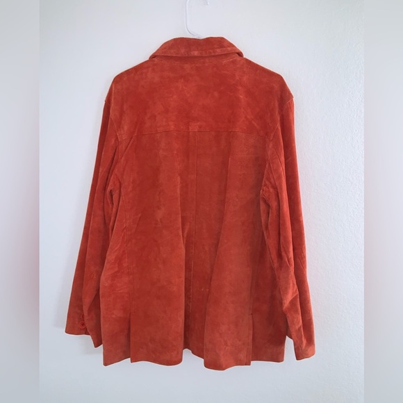 Vintage Authentic 100% Suede Leather Jacket Autumn Rust Orange - Picture 11 of 16